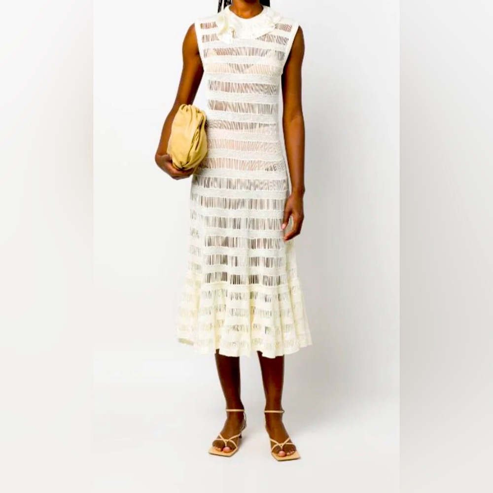 Jil Sander, silk knit dress, size 34, worn once, color is cream, not pure white